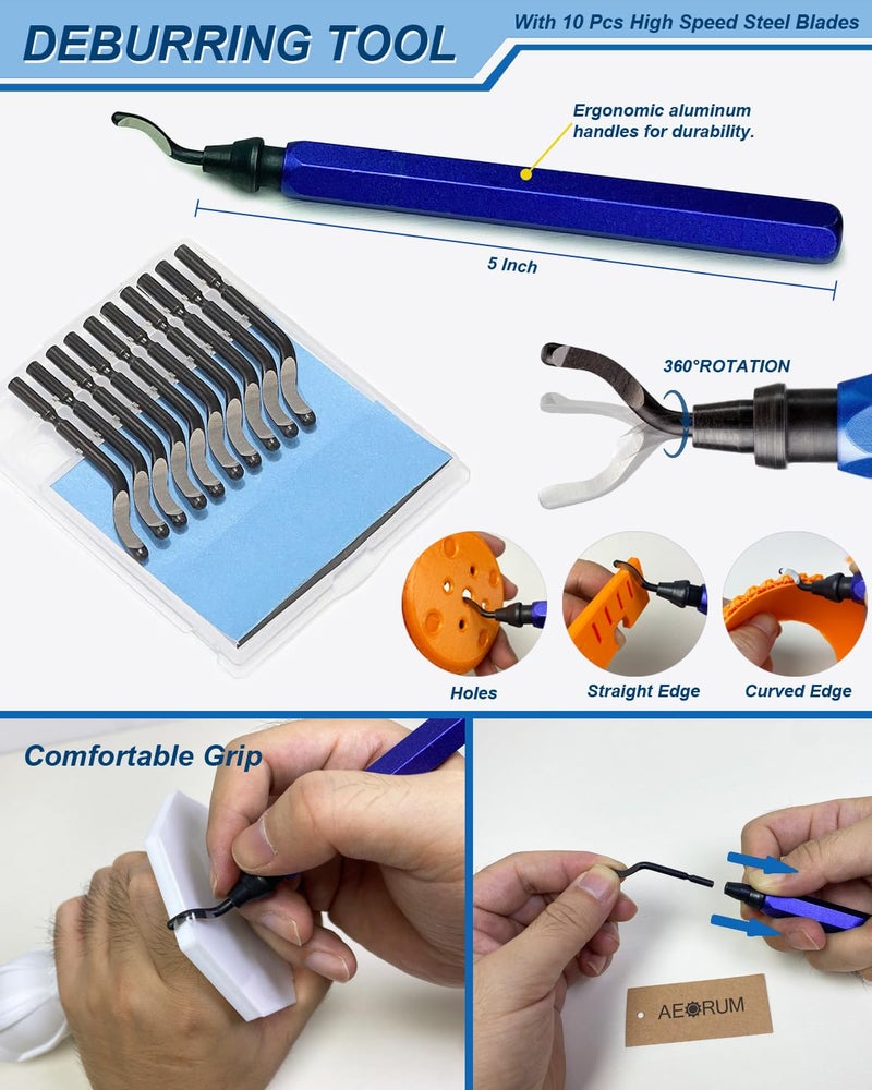 AEORUM 124Pcs 3D Printing Accessory Tools with Tool Bag for 3D Printer Modeler Basic Tools Diverse 3D Print Nozzle Cleaning Kit Mini Rotary Tool 3D Printer Tools for Remove/Trim and Finish 3D Print - Image 3